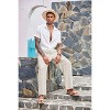 COOFANDY Mens Casual Linen Pants Elastic Waist Linen Pants Drawstring Summer Beach Yoga Linen Trouser - 3 of 4