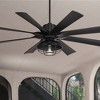 60" Possini Euro Design Defender Modern Industrial Indoor Outdoor Ceiling Fan LED Light Remote Matte Black Damp Rated Patio House - 2 of 4