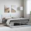 vidaXL Metal Bed Frame without Mattress with Headboard White California King - 3 of 4