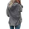 Women's Solid Hooded Long - Sleeve Pullover Fleece Top - 2 of 4