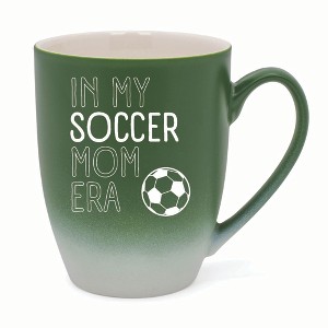 Elanze Designs In My Soccer Mom Era Two Toned Ombre Matte 10 ounce New Bone China Coffee Tea Cup Mug For Your Favorite Morning Brew, Green and White - 1 of 4