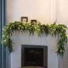 MOEPISY 6ft Christmas Garland with Lights, Real Touch Cedar Pine Garland - 3 of 4