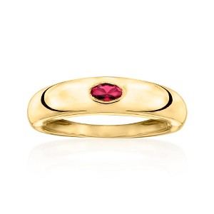 Pure Collection by Ross-Simons 0.20 Carat Oval Lab-Grown Ruby Ring in 18kt Gold Vermeil - 1 of 4
