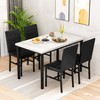 Hooseng Dining Table Set for 4, 5 Pieces Dining Table Set, Kitchen Table and chair Set with PU Upholstery Backrest Chair and Metal Frame Table Set - 2 of 4