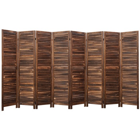 Legacy Decor 8 Panel Room Divider Full Length Wood Shutters Louver ...