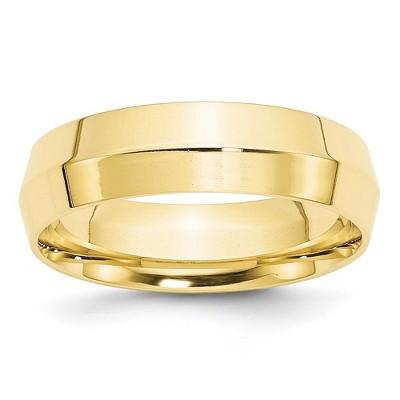 Black Bow Jewelry 6mm 10K White or Yellow Gold Knife Edge Comfort Fit Band