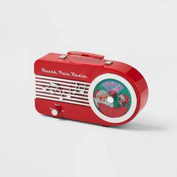 6" Retro North Pole Radio Decorative Christmas Figurine Red - Wondershop™