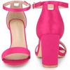 Perphy Women's Open Toe High Heel Ankle Strap Satin Block Heels Sandals - 2 of 3
