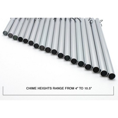 Silver 36" Aluminum and Hardwood Outdoor Wind Chimes