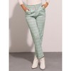 INSPIRE CHIC Women's Vintage Tartan Plaid Elastic Waist Straight Long Trousers - 3 of 4