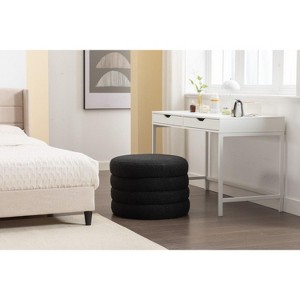TUYOHW Round Ottoman,Footstool with Soft Padded Seat,Ottoman for Living Room,Bedroom,Entryway - 1 of 4