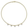 EVERLY JEWELRY | Yellow Plated Sterling Silver 1ct TGW Created White Sapphire Heart Station Necklace, 17 inc - 4 of 4