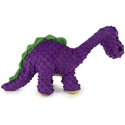 goDog Dinos Bruto Squeaky Plush Dog Toy, Chew Guard Technology - Purple, Extra Large