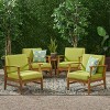 GDFStudio Abena Outdoor Acacia Wood Club Chairs with Cushions(Set of 4) - 2 of 4