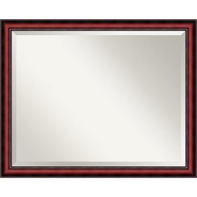 Cherry Wood Beveled Rectangular Wall Mirror