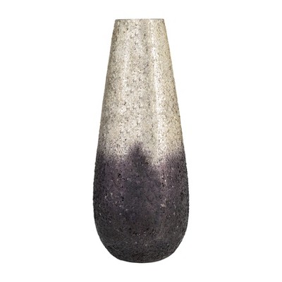 Sagebrook Home 18" Glass Vase - Creative Crackled Design in Purple Ombre - Create Floral Designs for Indoor or Outdoor Use, Table Decor for Home,