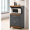 Microwave Kitchen Cart in Gray Oak - Hodedah - 2 of 4