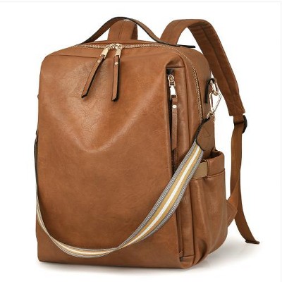 Wikineon Elegant Brown Retro-Style Backpack for Women: Multi-Functional PU Fashion Bag with Timeless Vintage Appeal, Ideal for Daily Outings