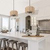 Modern Farmhouse Drum Chandelier, Handwoven Natural Rope Pendant Light for Bedroom or Entryway - 4 of 4