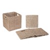 Hastings Home Foldable Square Hand-Weaved Wicker Storage Bins Set – 12", Natural, Set of 2 - 4 of 4