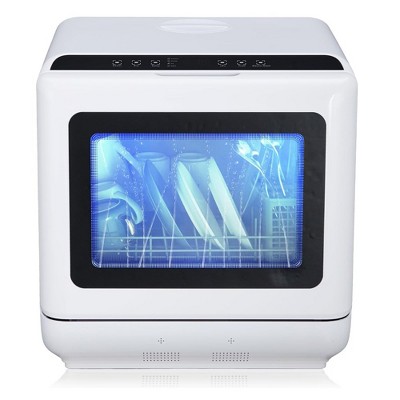 Countertop Dishwasher 360 Degree Dual Spray Arm With Water Tank & Air-Drying Function