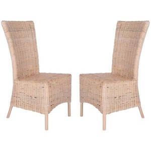 Allen Accent Chair - ACH6506A - Set of 2 - Natural White Wash - Safavieh - 1 of 4
