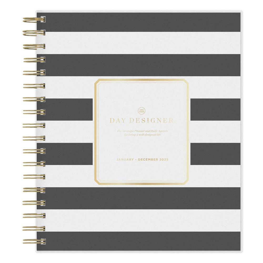 Photos - Planner Day Designer  Daily/Monthly  10.16"x9.49" Wirebound Rugby Strip 2025