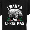 Women's - Instant Message - I Want A Hippopotamus For Christmas Short Sleeve Graphic T-Shirt - 2 of 4