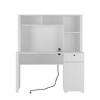 CENGHU Modern Home Office Desk with Lockable Drawer, 2 AC Outlets, 2 USB Ports, Computer Desk with Hutch & Bookshelf, Wood Executive Desk - 3 of 4