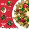 16" Christmas Wreath for Front Door, XMAS Wreath with 30 LED Lights, Battery Operated Wreath for Fireplace Window Outdoor Decor - 3 of 4