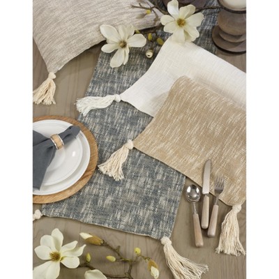 Natural Cotton Tasseled Table Runner, 16 x 72 in