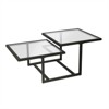 Metal Two Tier Black and Bronze Glass Top Coffee Table - Henn&Hart - 3 of 4