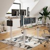 GlasFlength Desks Standing Desk Adjustable Height Sit Stand Desk with Splice Board Headphone Hooks for Home Office, Beige, 56.3"*24"*45" - 2 of 4