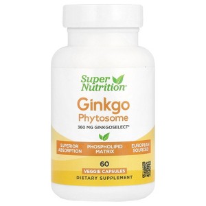 Super Nutrition Ginkgo Phytosome, 360 mg, 60 Veggie Capsules - 1 of 4
