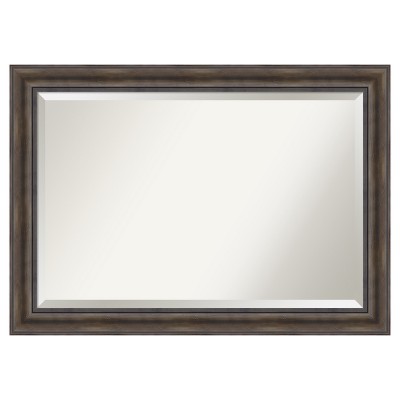 41" x 29" Rustic Pine Wood Framed Wall Mirror - Amanti Art