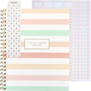 Blu Monaco Teacher Planner 2025-2026 Academic Year -  8.5” x 11” Weekly & Monthly Planner Book, Spiral Bound, 215 Stickers, Bookmark, July 25-26 - 1 of 4