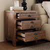 NicBex Rustic Three Drawer Nightstand Farmhouse Night Stand Reclaimed Solid Wood Bedside Table for Bedroom, Living Room - 4 of 4
