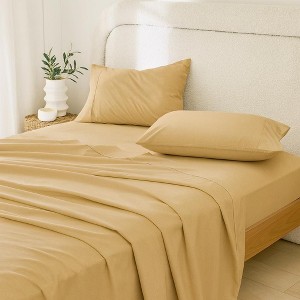 Rug Branch California Cotton Club Sheet Set – 600 Thread Count, 100% Long-Staple Cotton, Soft Sateen Weave - Gold - 1 of 4