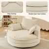 Whisen Corduroy Swivel Round Sofa Chair with Dual-layer Cushion Design and 3 Removable Pillows - 2 of 4