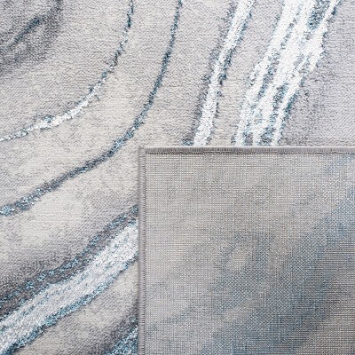 Orchard Gray & Blue Abstract Hand-Knotted 2'2" x 5' Rug