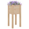 vidaXL Planter Natural Wood Solid pinewood 12.2 x 12.2 x 27.6 in Durable - 3 of 4