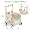 ROBOTIME Baby Walkers, Wooden Baby Walker with Wheels for Toddlers, Push Toys for Babies Learning to Walk, Pink, 11.4"*13.2"*19.7" - 4 of 4