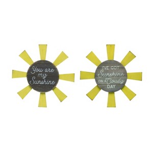 Transpac MDF Sun Wall Decor Set of 2 Spring Home Decorations - 1 of 1