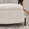 Hrinhom 2-Piece Faux Fur Storage Ottoman,Seating Stools with Metal Legs - 3 of 4