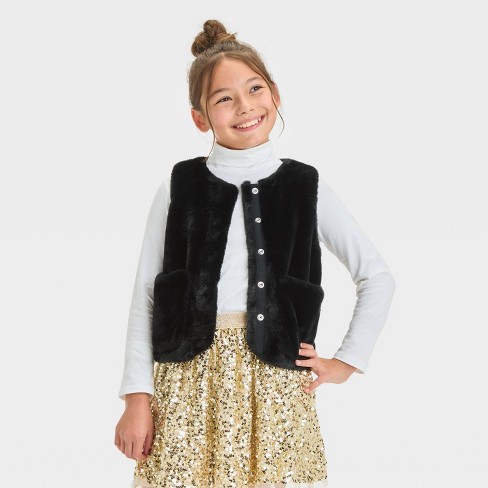 Girls Faux Fur Vest Cat Jack Target