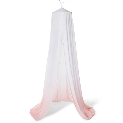 pink bed canopy with lights