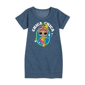 Girls' - LOL Surprise! - Chica Chica Tropical Graphic Short Sleeve Fleece Dress - 1 of 4