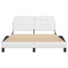 vidaXL Bed Frame with Headboard White Faux Leather Full Size 81.9"x55.9"x29.3" Modern Design with Foam Pillow - 3 of 4
