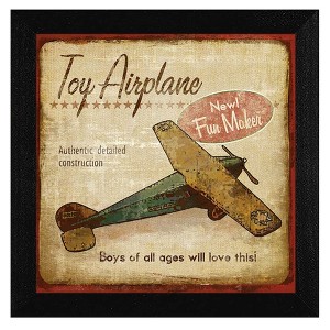 Toy Airplane By Mollie B., Printed Wall Art, Ready To Hang Framed Poster, Black Frame - 1 of 4