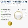 Avery Printable Round Labels, Gold Beads, 3" Diameter, Glossy White Round Labels, Permanent, Laser/Inkjet, 60ct, Great for Product Labels - 2 of 4